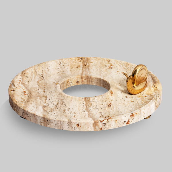 Cosmos Platter - Travertine - 12 Inches