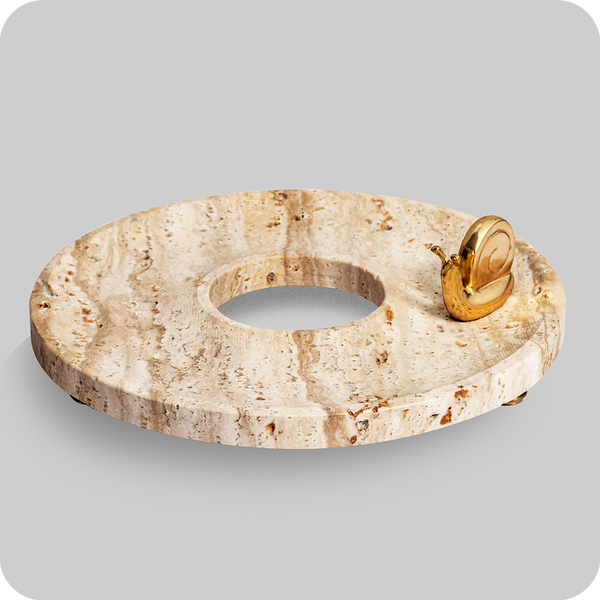 Cosmos Platter - Travertine - 12 Inches